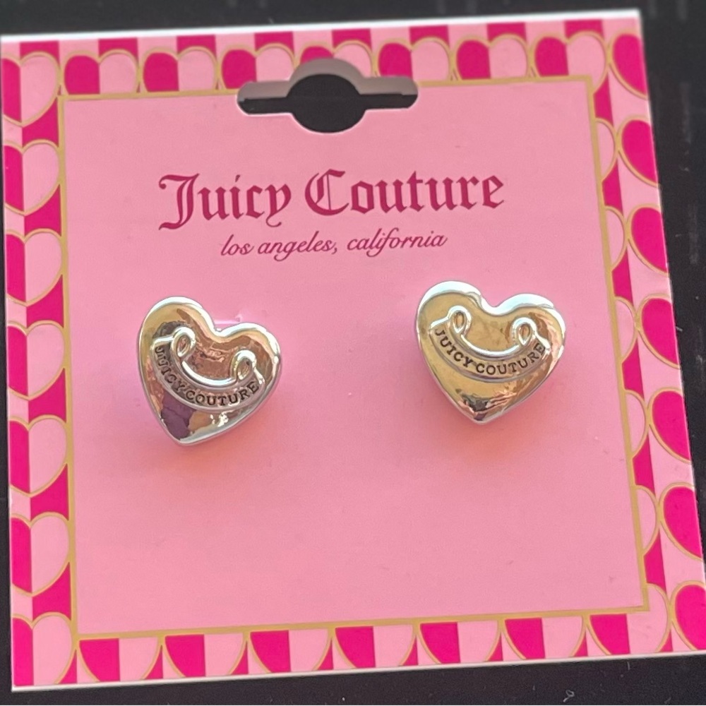 Juicy Couture Heart Stud Earrings NWT